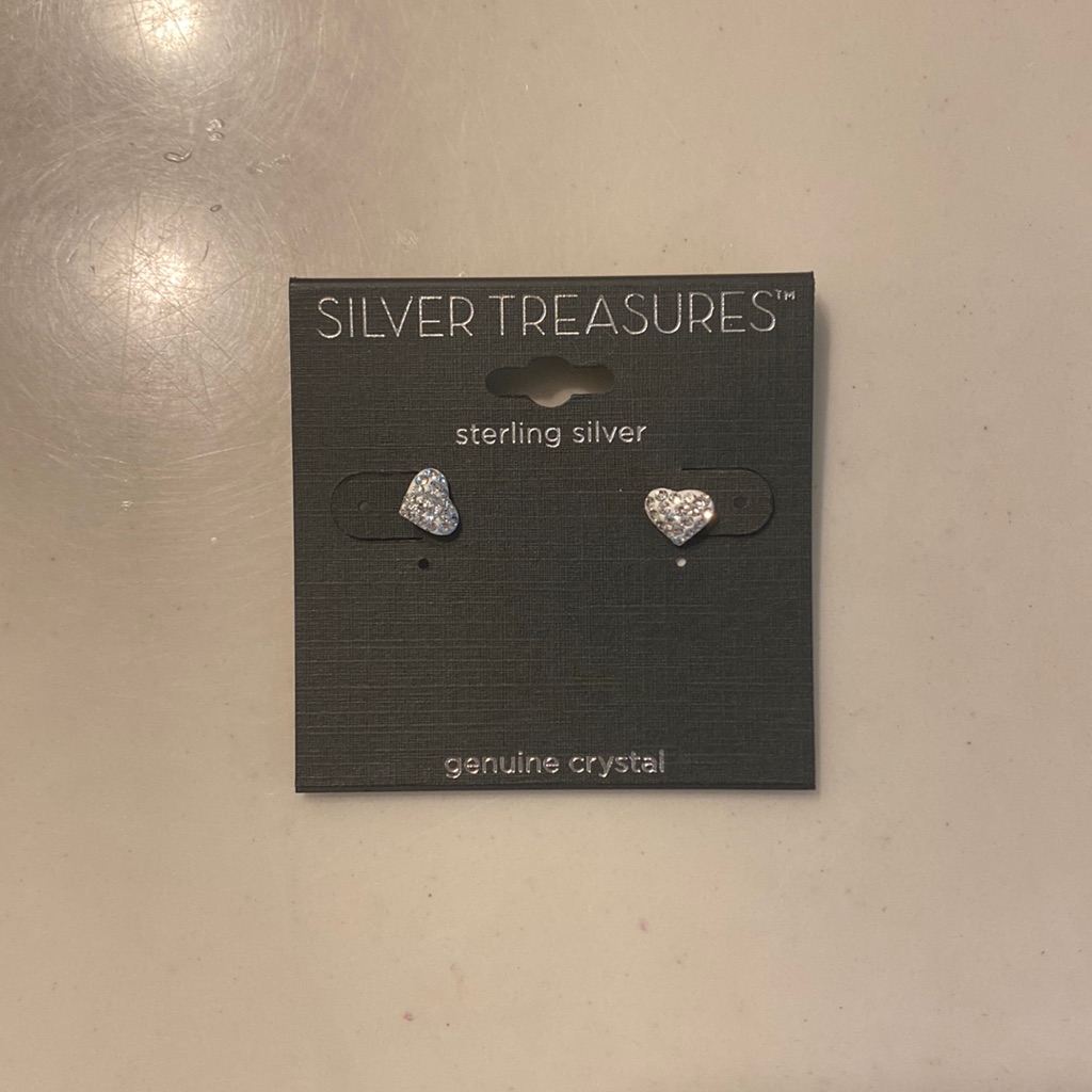 Heart Earrings! Never Used, Sterling Silver!